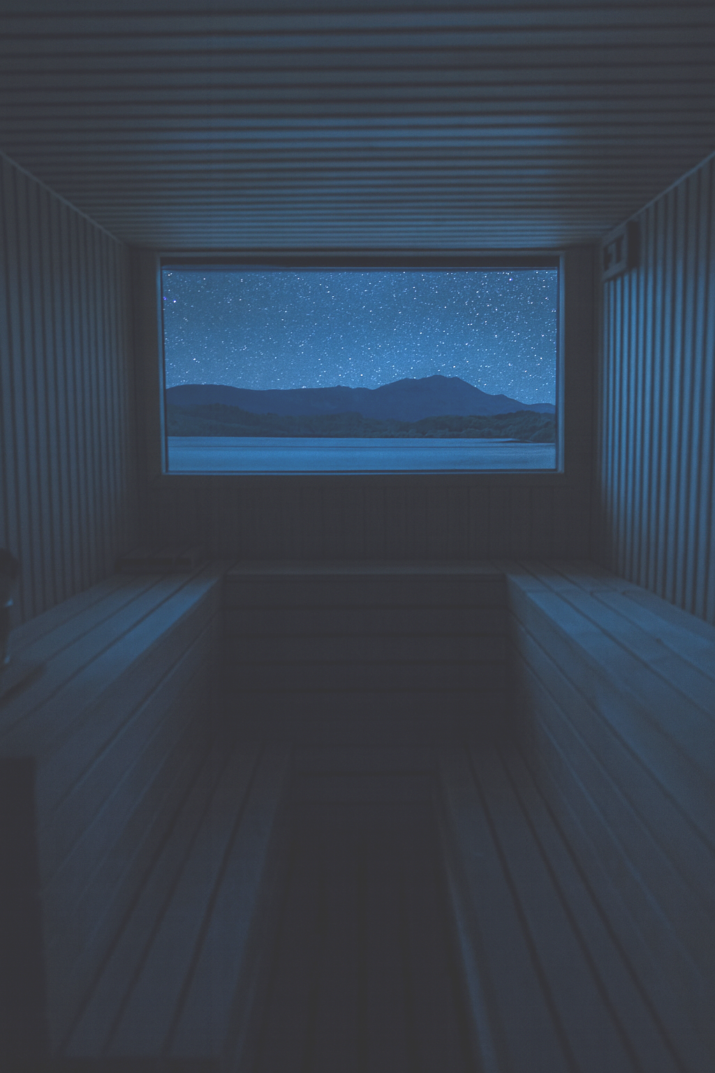 Sauna at night